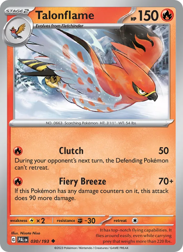 Talonflame - Paldea Evolved Pokemon Card