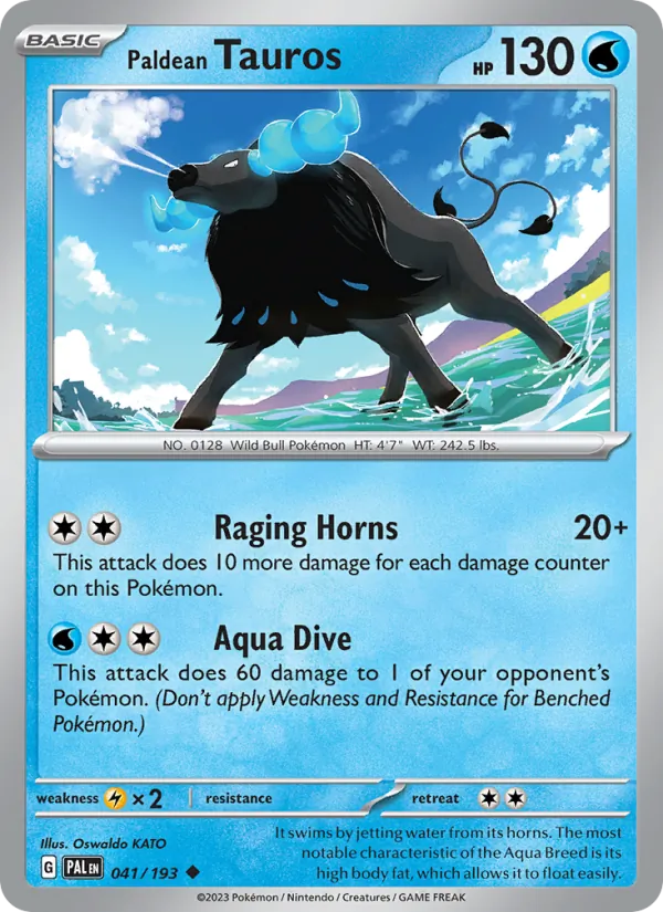 Paldean Tauros - Paldea Evolved Pokemon Card