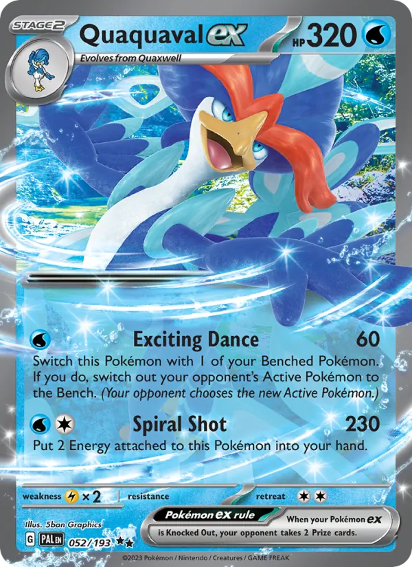 Quaquaval ex - Paldea Evolved Pokemon Card