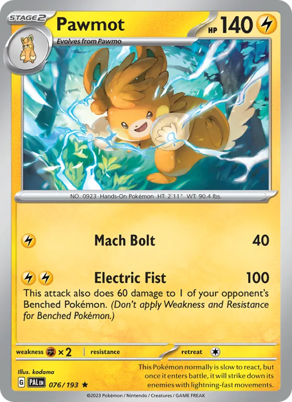 Pawmot - Paldea Evolved Pokemon Card