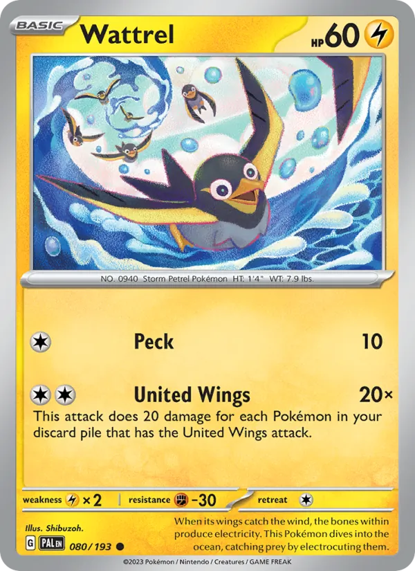 Wattrel - Paldea Evolved Pokemon Card