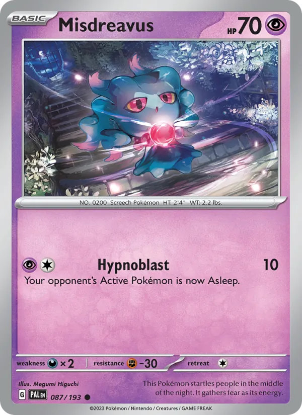 Misdreavus - Paldea Evolved Pokemon Card