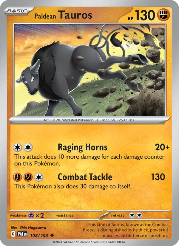 Paldean Tauros - Paldea Evolved Pokemon Card