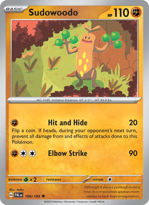 Sudowoodo - Paldea Evolved Pokemon Card