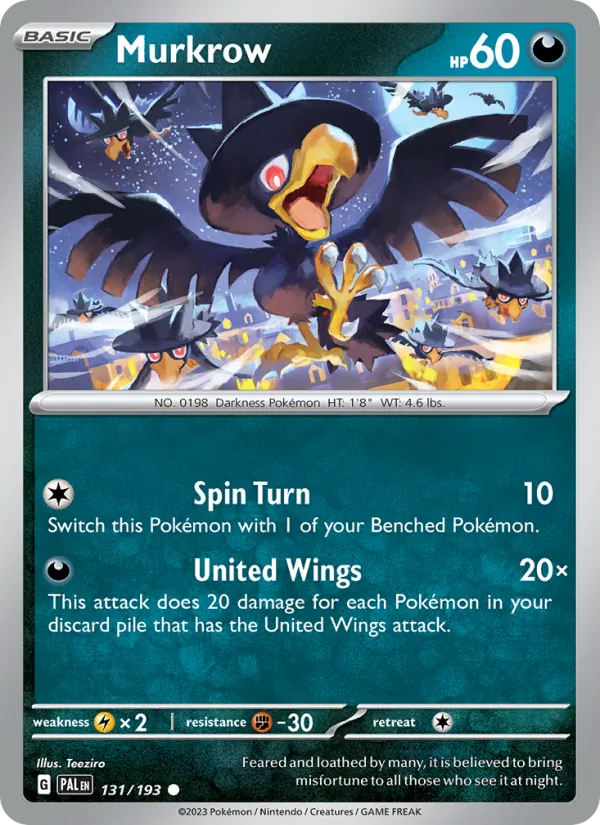 Murkrow - Paldea Evolved Pokemon Card