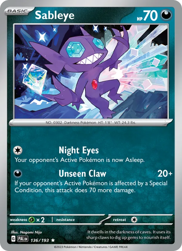 Sableye - Paldea Evolved Pokemon Card