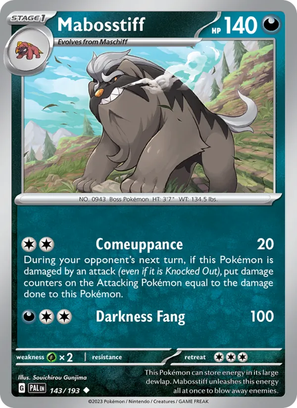 Mabosstiff - Paldea Evolved Pokemon Card