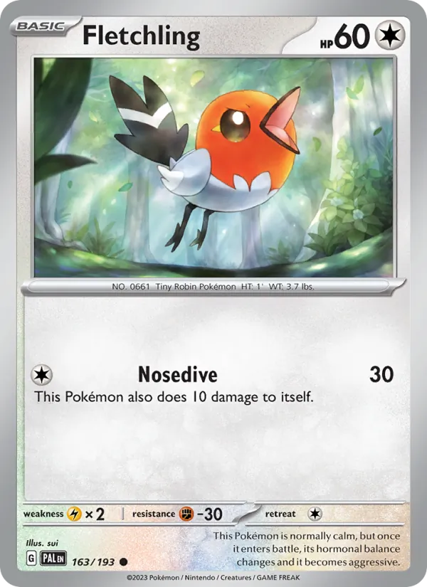 Fletchling - Paldea Evolved Pokemon Card
