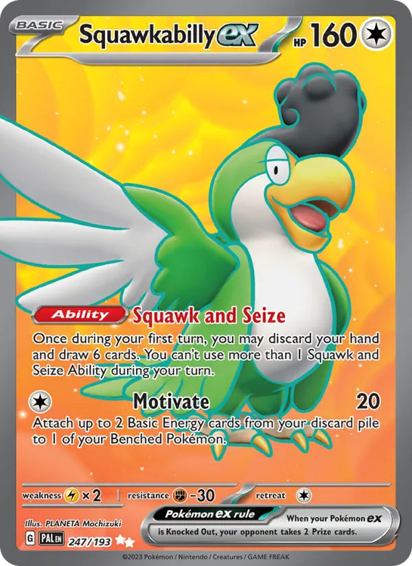 Squawkabilly ex - Paldea Evolved Pokemon Card