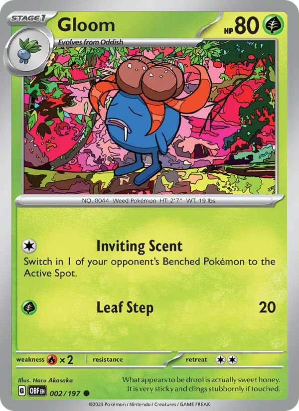 Gloom - Obsidian Flames Pokemon Card