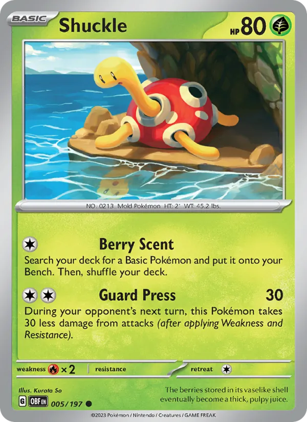 Shuckle - Obsidian Flames Pokemon Card