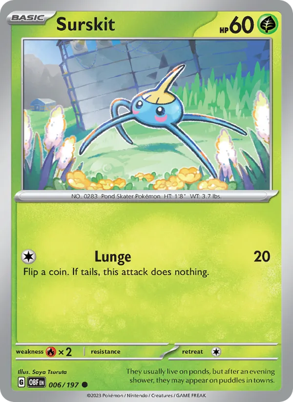 Surskit - Obsidian Flames Pokemon Card
