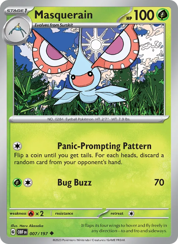 Masquerain - Obsidian Flames Pokemon Card