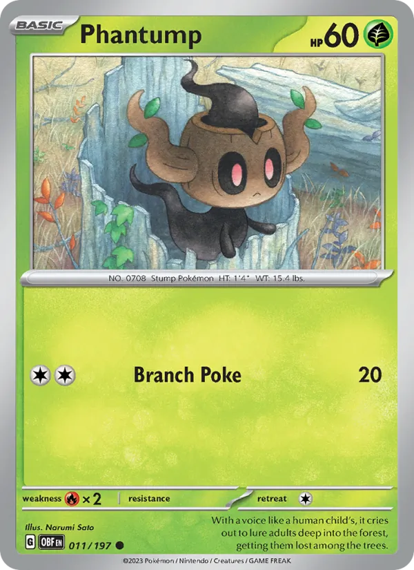 Phantump - Obsidian Flames Pokemon Card