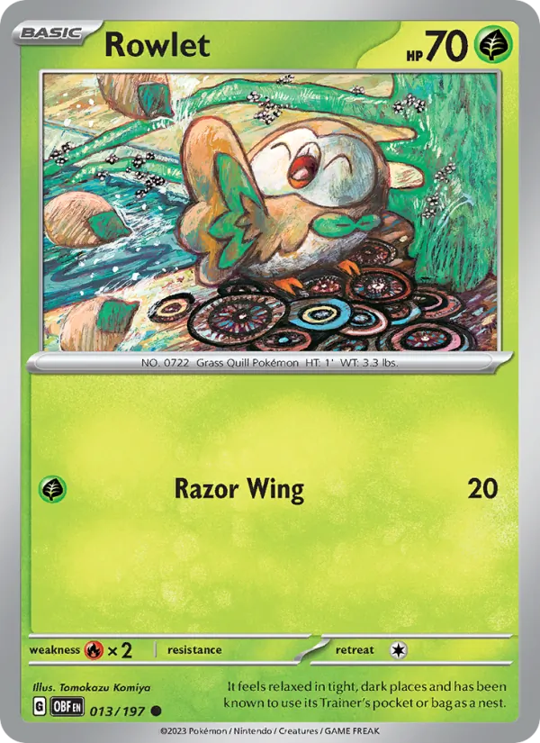 Rowlet - Obsidian Flames Pokemon Card