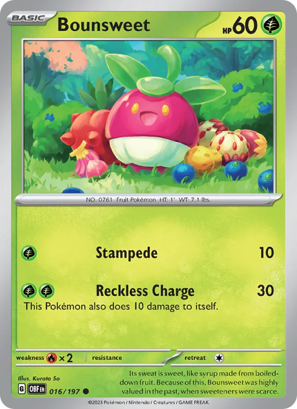 Bounsweet - Obsidian Flames Pokemon Card