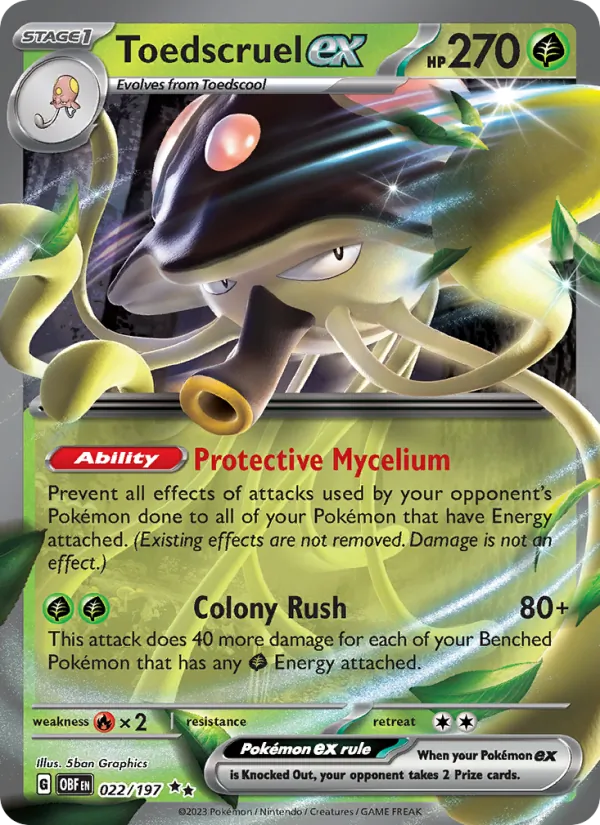 Toedscruel ex - Obsidian Flames Pokemon Card