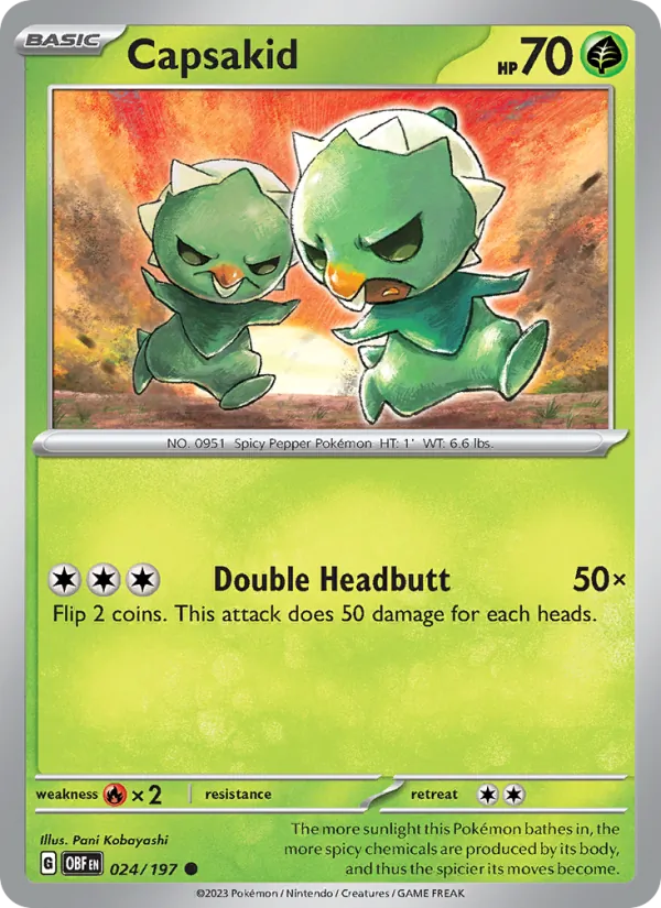 Capsakid - Obsidian Flames Pokemon Card
