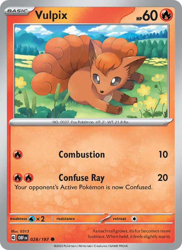 Vulpix - Obsidian Flames Pokemon Card