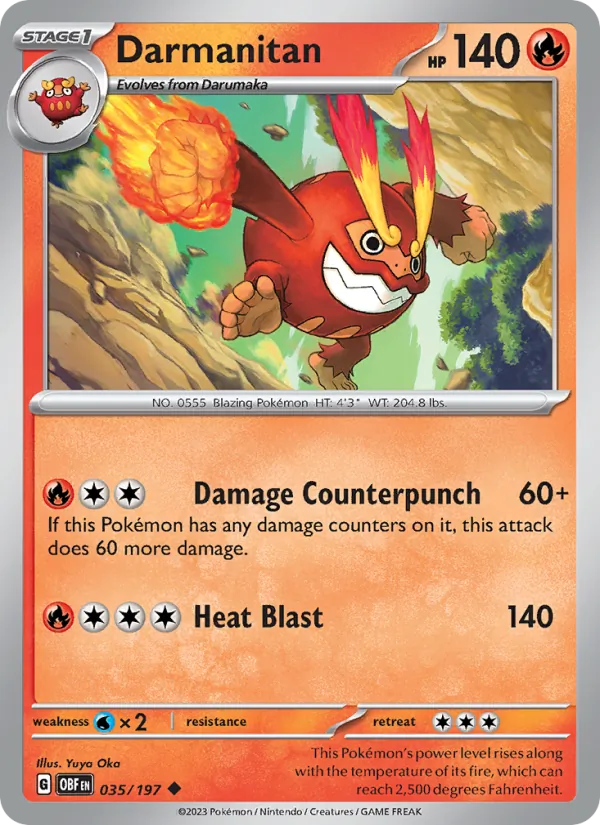 Darmanitan - Obsidian Flames Pokemon Card