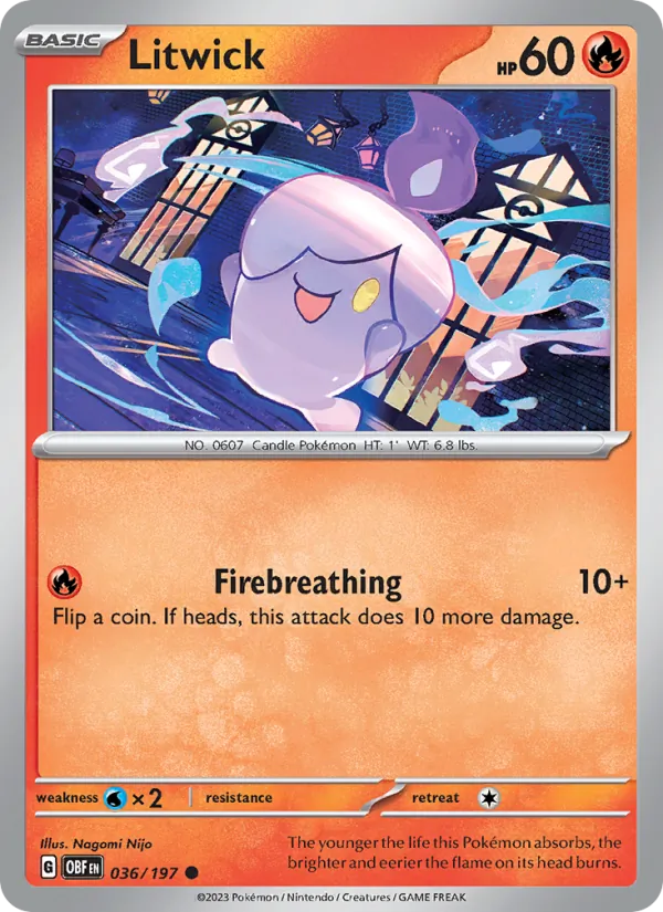 Litwick - Obsidian Flames Pokemon Card