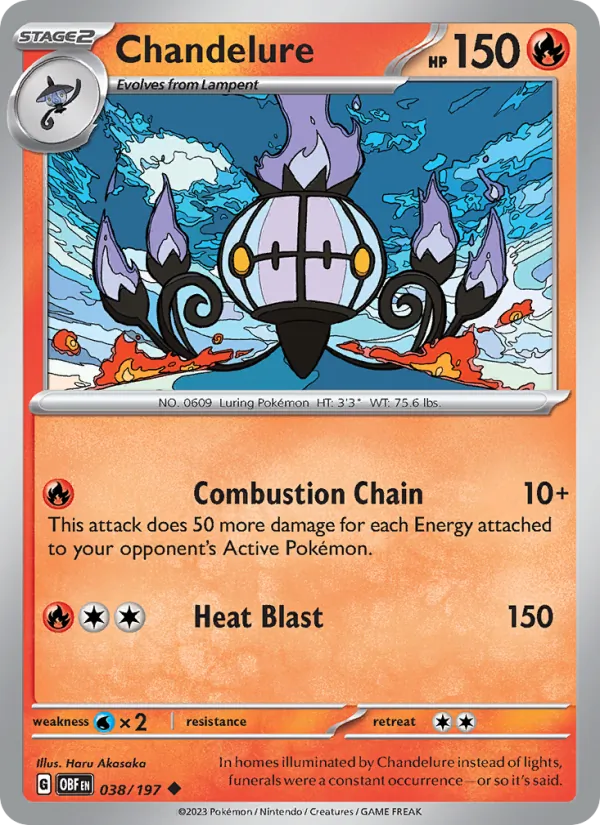 Chandelure - Obsidian Flames Pokemon Card