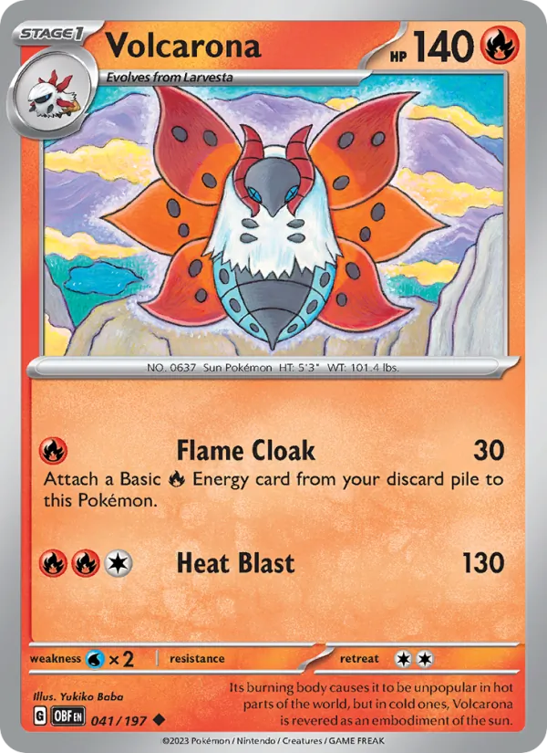 Volcarona - Obsidian Flames Pokemon Card