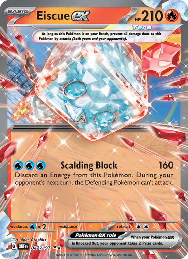 Eiscue ex - Obsidian Flames Pokemon Card
