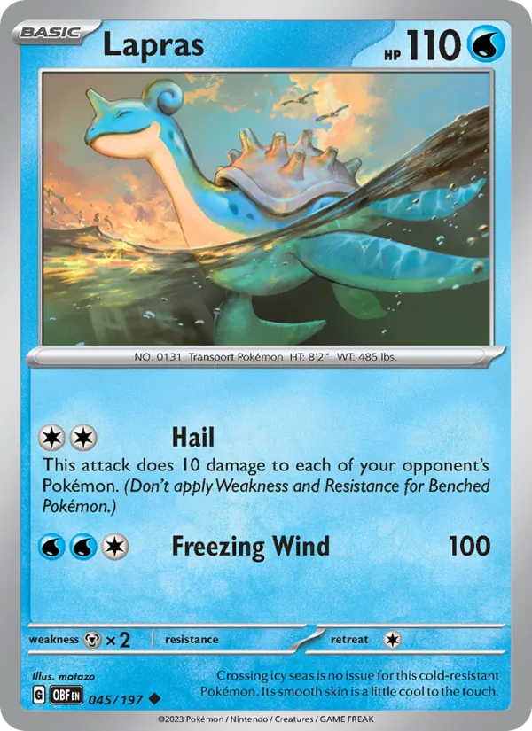 Lapras - Obsidian Flames Pokemon Card