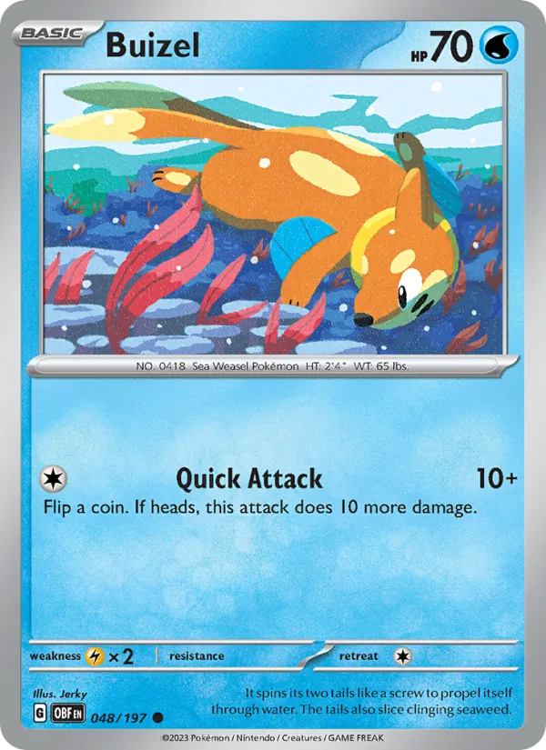 Buizel - Obsidian Flames Pokemon Card