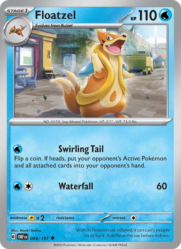 Floatzel - Obsidian Flames Pokemon Card