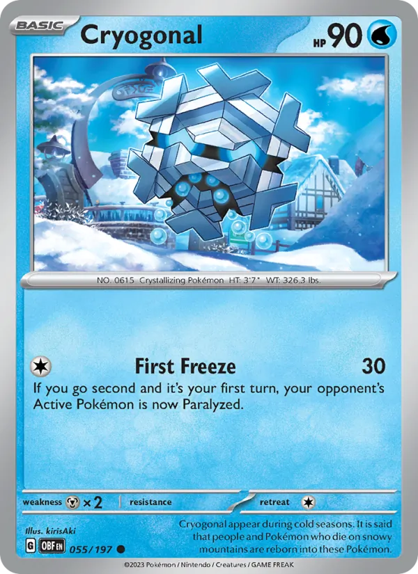 Cryogonal - Obsidian Flames Pokemon Card