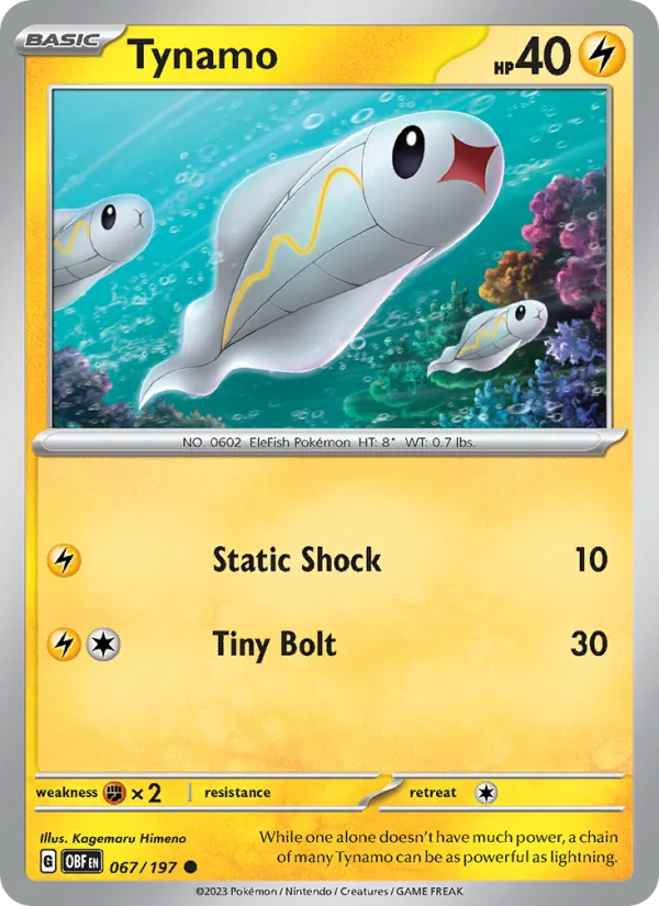 Tynamo - Obsidian Flames Pokemon Card