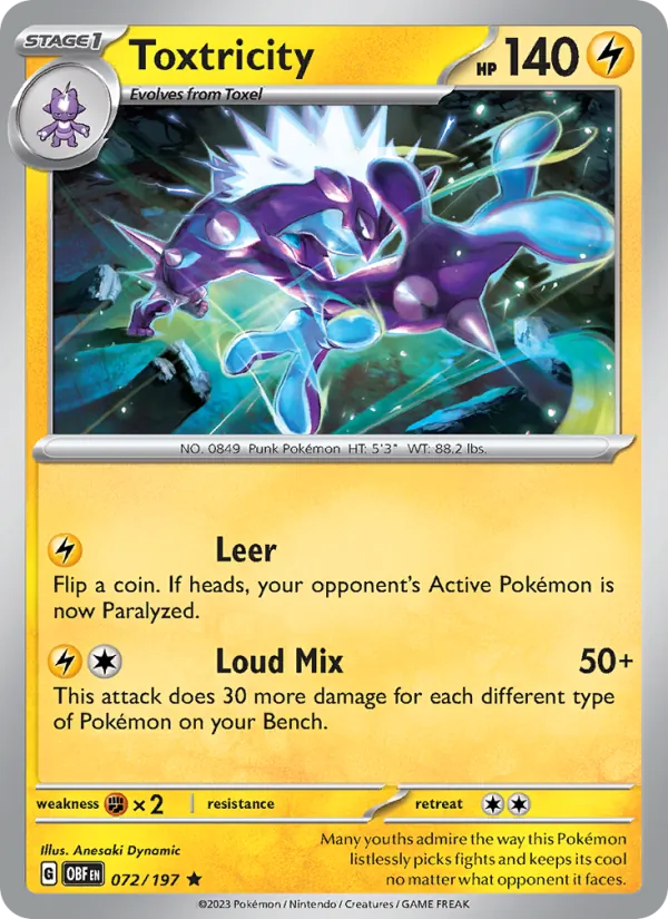 Toxtricity - Obsidian Flames Pokemon Card