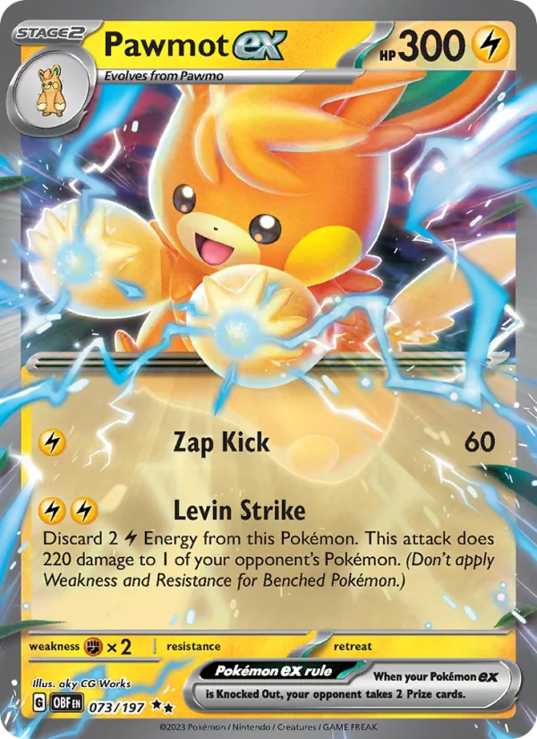 Pawmot ex - Obsidian Flames Pokemon Card