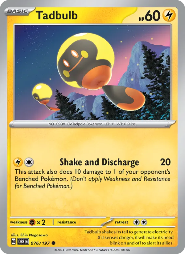 Tadbulb - Obsidian Flames Pokemon Card
