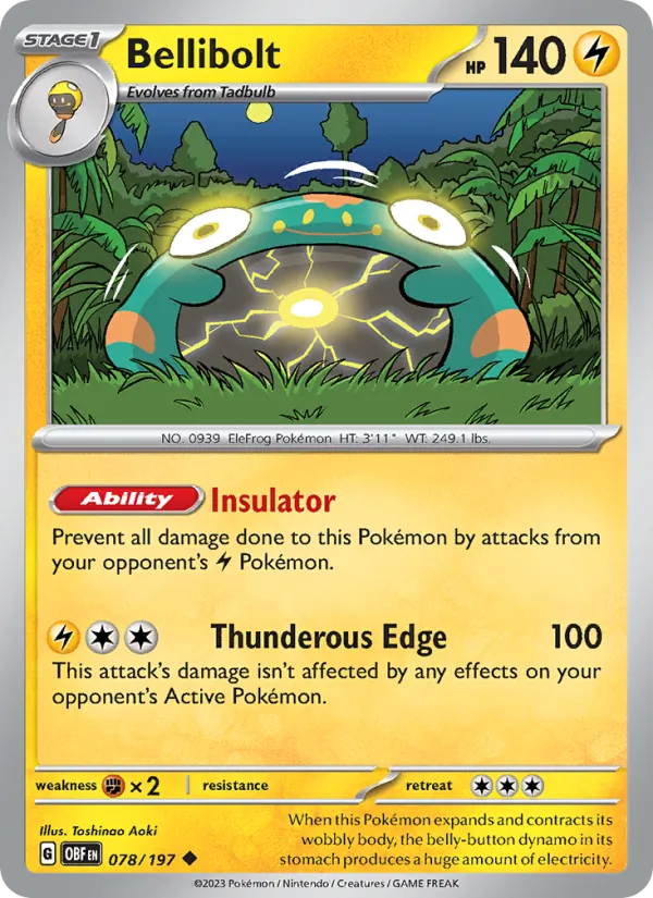 Bellibolt - Obsidian Flames Pokemon Card