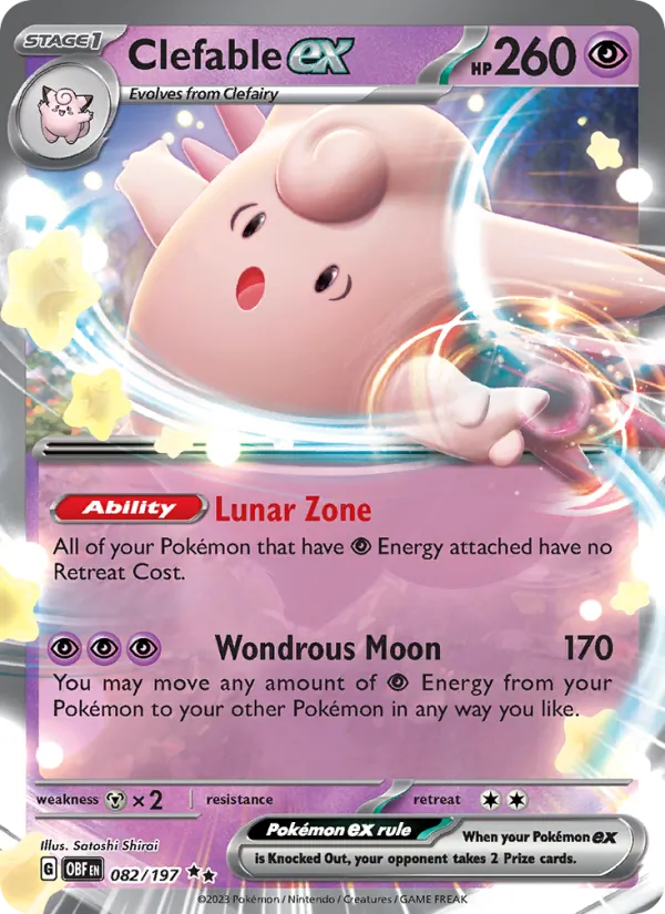 Clefable ex - Obsidian Flames Pokemon Card