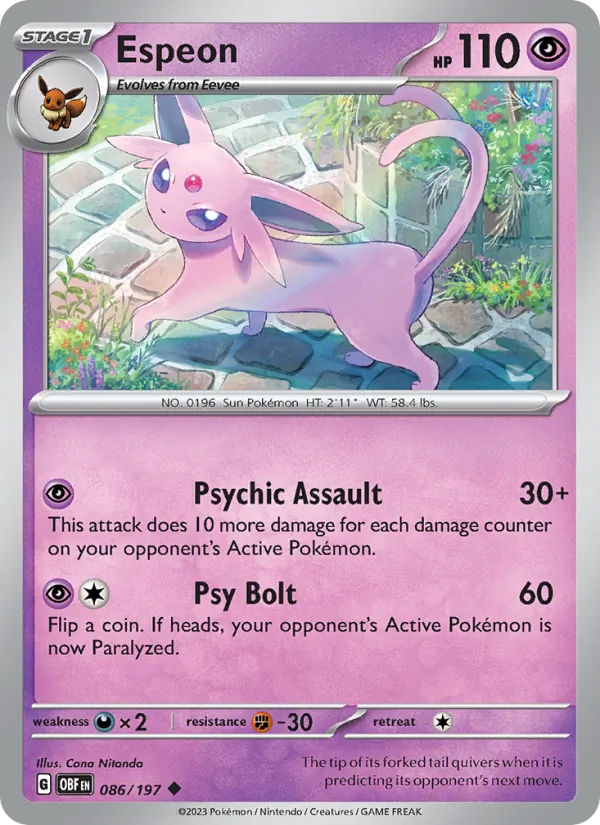 Espeon - Obsidian Flames Pokemon Card