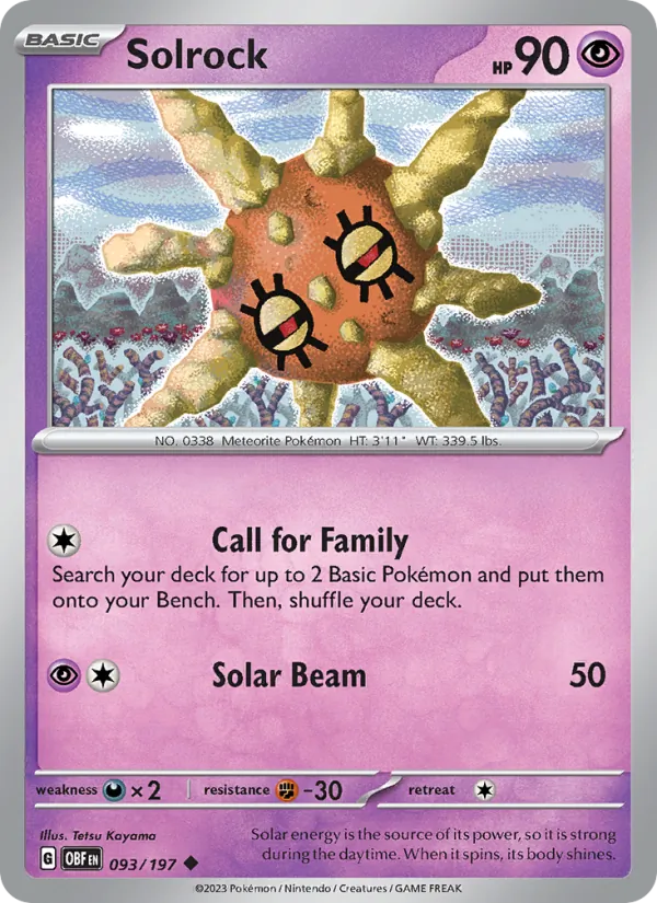 Solrock - Obsidian Flames Pokemon Card