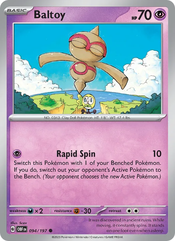 Baltoy - Obsidian Flames Pokemon Card