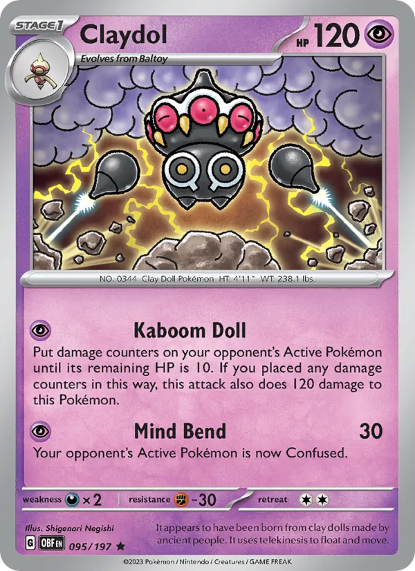 Claydol - Obsidian Flames Pokemon Card