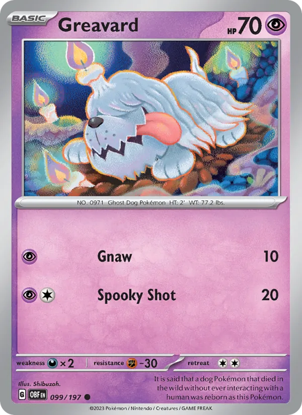 Greavard - Obsidian Flames Pokemon Card