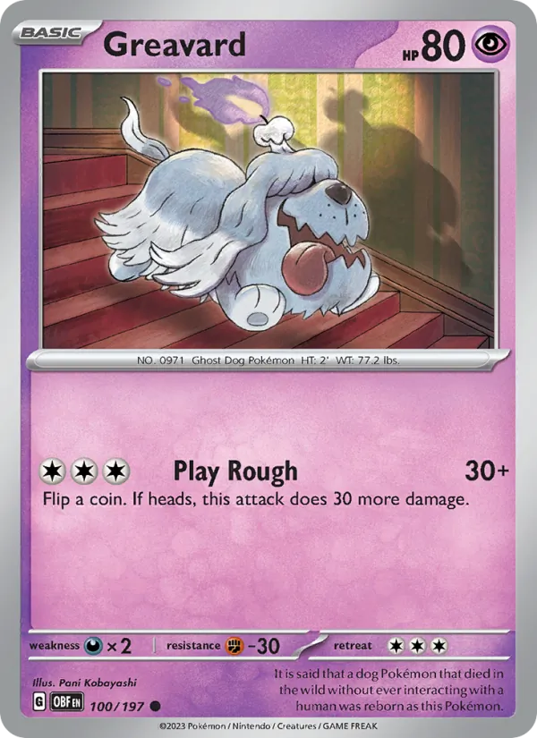 Greavard - Obsidian Flames Pokemon Card