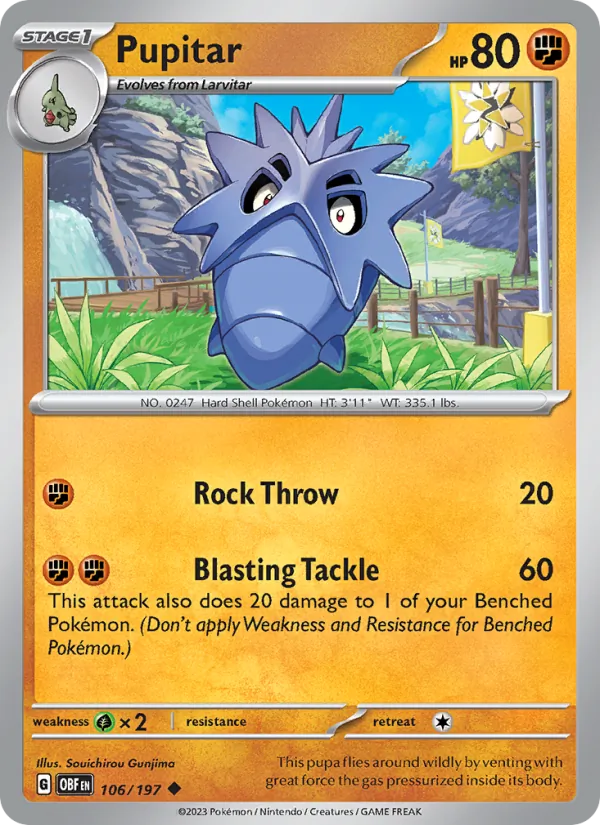 Pupitar - Obsidian Flames Pokemon Card