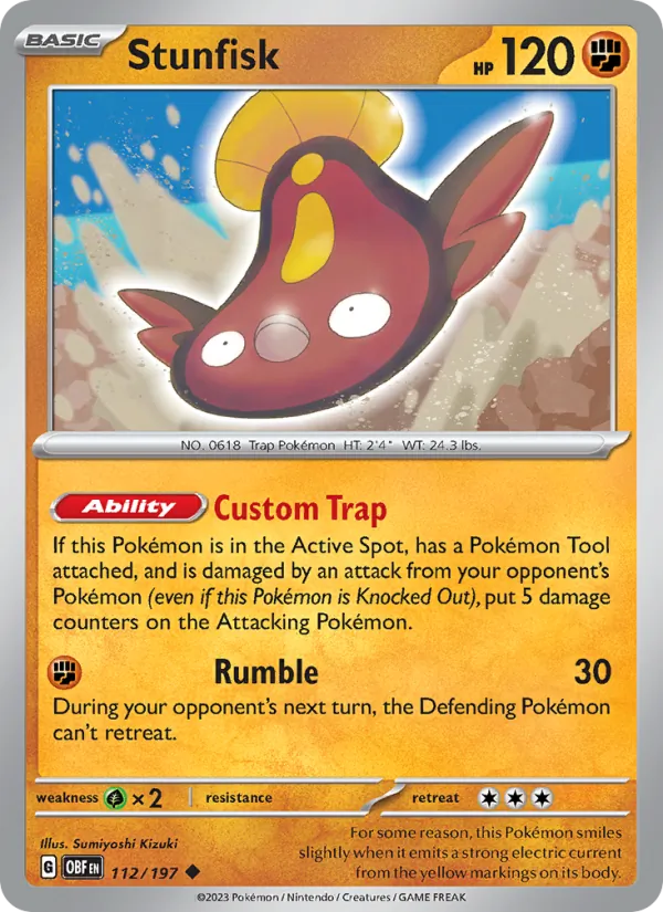 Stunfisk - Obsidian Flames Pokemon Card