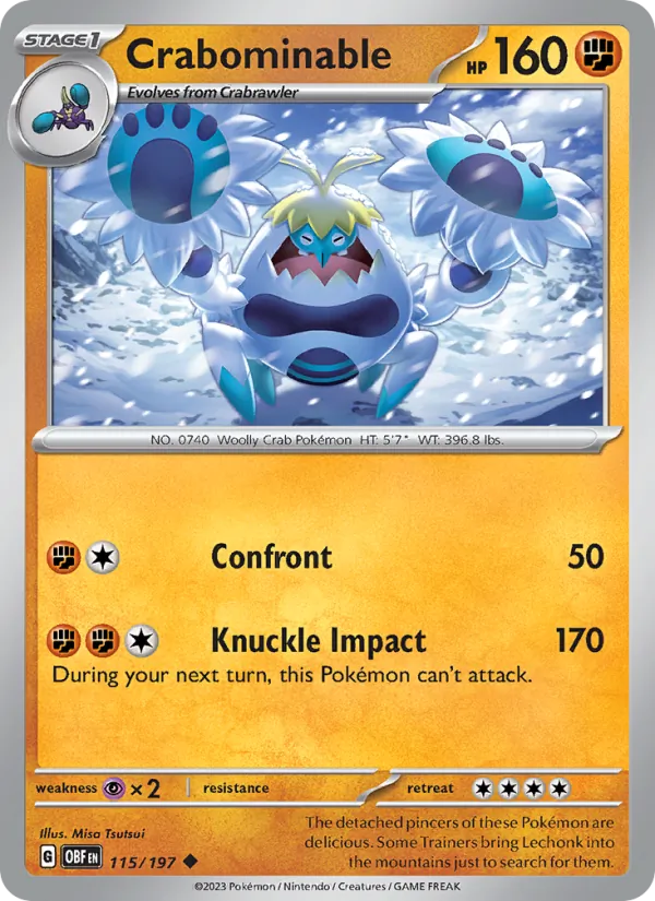 Crabominable - Obsidian Flames Pokemon Card
