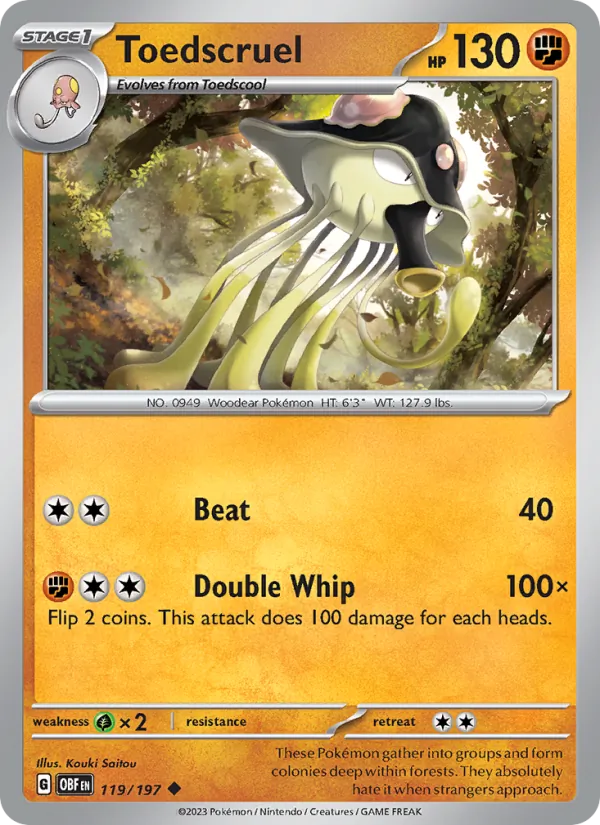 Toedscruel - Obsidian Flames Pokemon Card