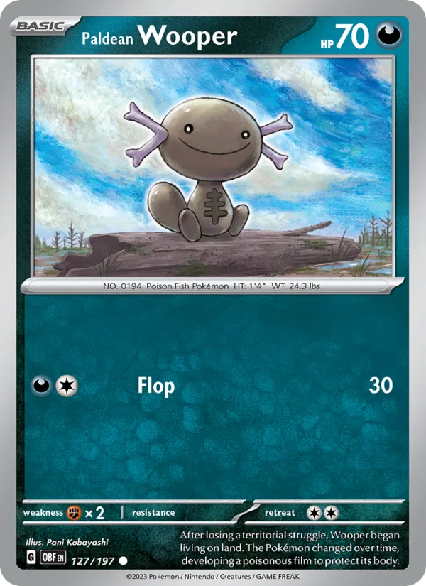 Paldean Wooper - Obsidian Flames Pokemon Card