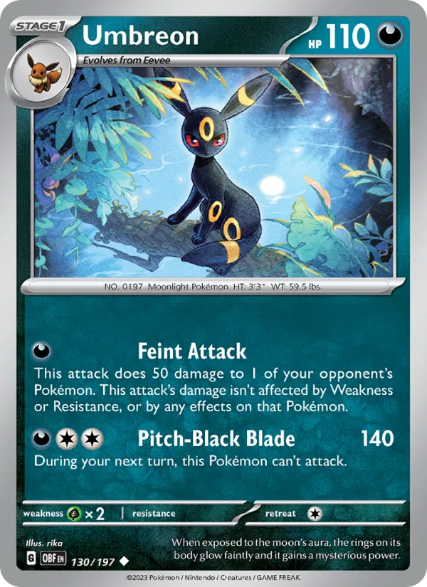 Umbreon - Obsidian Flames Pokemon Card